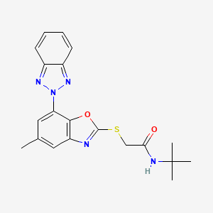 2-{[7-(2H-1,2,3-benzotriazol-2-yl)-5-methyl-1,3-benzoxazol-2-yl]thio}-N-(tert-butyl)acetamide
