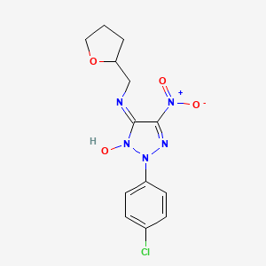 molecular formula C13H14ClN5O4 B4192311 2-(4-chlorophenyl)-5-nitro-N-(tetrahydro-2-furanylmethyl)-2H-1,2,3-triazol-4-amine 3-oxide 