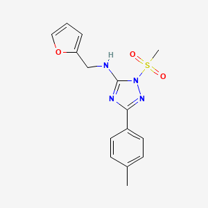 molecular formula C15H16N4O3S B4192317 N-(2-furylmethyl)-3-(4-methylphenyl)-1-(methylsulfonyl)-1H-1,2,4-triazol-5-amine 