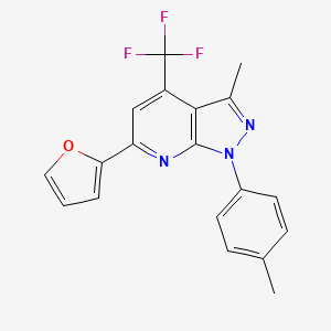 molecular formula C19H14F3N3O B4192327 6-(2-furyl)-3-methyl-1-(4-methylphenyl)-4-(trifluoromethyl)-1H-pyrazolo[3,4-b]pyridine 