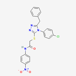 2-{[5-benzyl-4-(4-chlorophenyl)-4H-1,2,4-triazol-3-yl]thio}-N-(4-nitrophenyl)acetamide