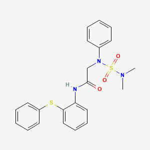 molecular formula C22H23N3O3S2 B4192355 N~2~-[(dimethylamino)sulfonyl]-N~2~-phenyl-N~1~-[2-(phenylthio)phenyl]glycinamide 