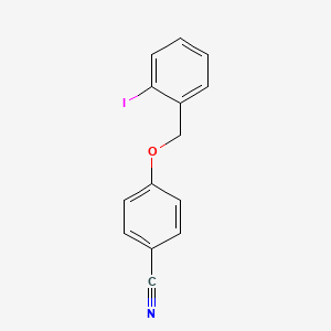 molecular formula C14H10INO B4192360 4-[(2-碘苄基)氧基]苯甲腈 
