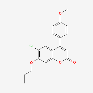 molecular formula C19H17ClO4 B4192397 6-chloro-4-(4-methoxyphenyl)-7-propoxy-2H-chromen-2-one 