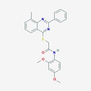 N-(2,4-dimethoxyphenyl)-2-[(8-methyl-2-phenyl-4-quinazolinyl)sulfanyl]acetamide