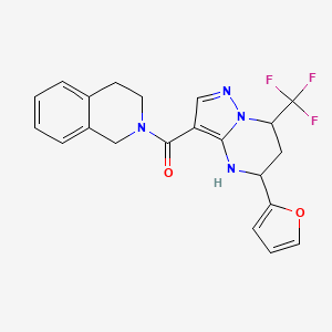 molecular formula C21H19F3N4O2 B4192405 2-{[5-(2-furyl)-7-(trifluoromethyl)-4,5,6,7-tetrahydropyrazolo[1,5-a]pyrimidin-3-yl]carbonyl}-1,2,3,4-tetrahydroisoquinoline 