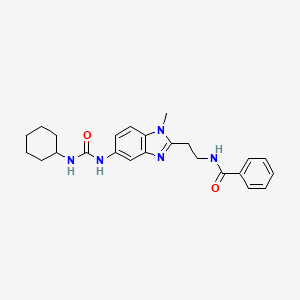 molecular formula C24H29N5O2 B4192422 N-[2-(5-{[(cyclohexylamino)carbonyl]amino}-1-methyl-1H-benzimidazol-2-yl)ethyl]benzamide 