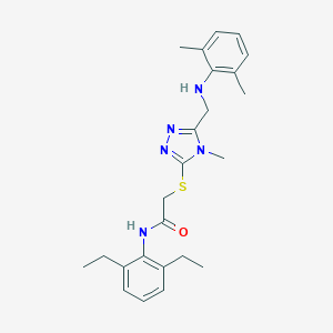 molecular formula C24H31N5OS B419243 N-(2,6-diethylphenyl)-2-({5-[(2,6-dimethylanilino)methyl]-4-methyl-4H-1,2,4-triazol-3-yl}sulfanyl)acetamide 