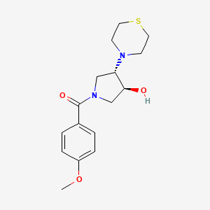 (3S*,4S*)-1-(4-methoxybenzoyl)-4-(4-thiomorpholinyl)-3-pyrrolidinol