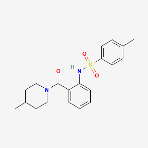 molecular formula C20H24N2O3S B4192442 4-methyl-N-{2-[(4-methyl-1-piperidinyl)carbonyl]phenyl}benzenesulfonamide 