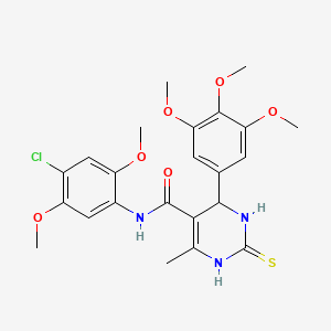 N-(4-chloro-2,5-dimethoxyphenyl)-6-methyl-2-thioxo-4-(3,4,5-trimethoxyphenyl)-1,2,3,4-tetrahydro-5-pyrimidinecarboxamide