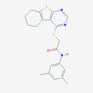 N-(3,5-dimethylphenyl)-2-(5,6,7,8-tetrahydro[1]benzothieno[2,3-d]pyrimidin-4-ylsulfanyl)acetamide