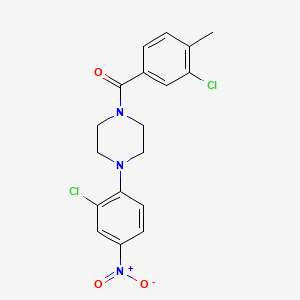 molecular formula C18H17Cl2N3O3 B4192482 1-(3-chloro-4-methylbenzoyl)-4-(2-chloro-4-nitrophenyl)piperazine 