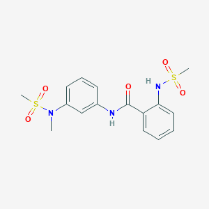 molecular formula C16H19N3O5S2 B4192497 N-{3-[methyl(methylsulfonyl)amino]phenyl}-2-[(methylsulfonyl)amino]benzamide 