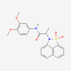 molecular formula C21H20N2O5S B4192509 N-(3,4-dimethoxyphenyl)-2-(1,1-dioxido-2H-naphtho[1,8-cd]isothiazol-2-yl)propanamide 