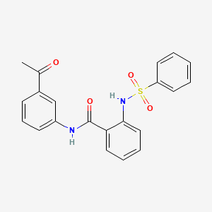 molecular formula C21H18N2O4S B4192512 N-(3-acetylphenyl)-2-[(phenylsulfonyl)amino]benzamide 