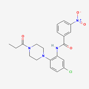 molecular formula C20H21ClN4O4 B4192520 N-[5-chloro-2-(4-propionyl-1-piperazinyl)phenyl]-3-nitrobenzamide 