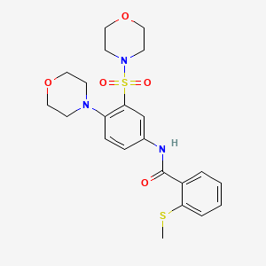molecular formula C22H27N3O5S2 B4192531 2-(methylthio)-N-[4-(4-morpholinyl)-3-(4-morpholinylsulfonyl)phenyl]benzamide 