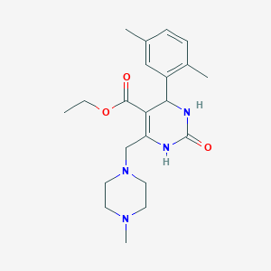 ethyl 4-(2,5-dimethylphenyl)-6-[(4-methyl-1-piperazinyl)methyl]-2-oxo-1,2,3,4-tetrahydro-5-pyrimidinecarboxylate
