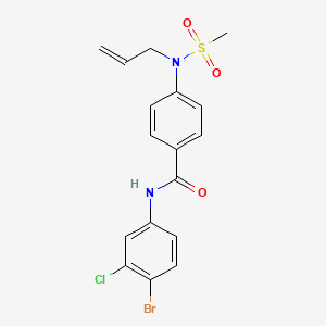molecular formula C17H16BrClN2O3S B4192542 4-[allyl(methylsulfonyl)amino]-N-(4-bromo-3-chlorophenyl)benzamide 