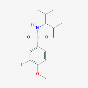 molecular formula C14H22INO3S B4192544 3-iodo-N-(1-isopropyl-2-methylpropyl)-4-methoxybenzenesulfonamide 