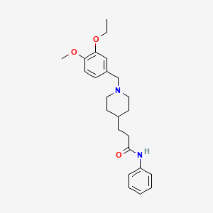 molecular formula C24H32N2O3 B4192552 3-[1-(3-ethoxy-4-methoxybenzyl)-4-piperidinyl]-N-phenylpropanamide 