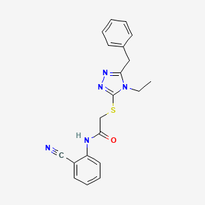 2-[(5-benzyl-4-ethyl-4H-1,2,4-triazol-3-yl)thio]-N-(2-cyanophenyl)acetamide