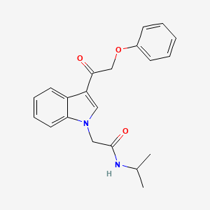molecular formula C21H22N2O3 B4192587 N-isopropyl-2-[3-(phenoxyacetyl)-1H-indol-1-yl]acetamide 