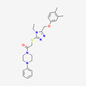 1-[({5-[(3,4-dimethylphenoxy)methyl]-4-ethyl-4H-1,2,4-triazol-3-yl}thio)acetyl]-4-phenylpiperazine