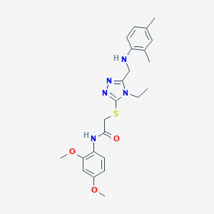 molecular formula C23H29N5O3S B419262 N-(2,4-dimethoxyphenyl)-2-({5-[(2,4-dimethylanilino)methyl]-4-ethyl-4H-1,2,4-triazol-3-yl}sulfanyl)acetamide 