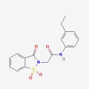 molecular formula C17H16N2O4S B4192622 2-(1,1-dioxido-3-oxo-1,2-benzisothiazol-2(3H)-yl)-N-(3-ethylphenyl)acetamide 