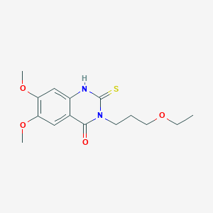 molecular formula C15H20N2O4S B4192624 3-(3-ethoxypropyl)-6,7-dimethoxy-2-thioxo-2,3-dihydro-4(1H)-quinazolinone 