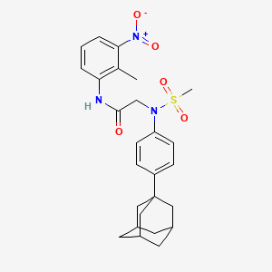 molecular formula C26H31N3O5S B4192628 N~2~-[4-(1-adamantyl)phenyl]-N~1~-(2-methyl-3-nitrophenyl)-N~2~-(methylsulfonyl)glycinamide 
