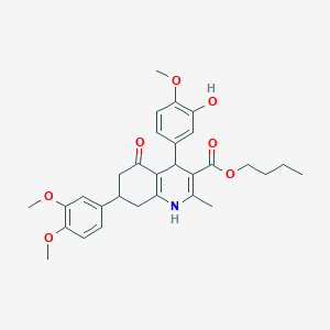 molecular formula C30H35NO7 B419263 Butyl 7-(3,4-dimethoxyphenyl)-4-(3-hydroxy-4-methoxyphenyl)-2-methyl-5-oxo-1,4,5,6,7,8-hexahydro-3-quinolinecarboxylate 