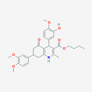 Butyl 7-(3,4-dimethoxyphenyl)-4-(3-hydroxy-4-methoxyphenyl)-2-methyl-5-oxo-1,4,5,6,7,8-hexahydro-3-quinolinecarboxylate