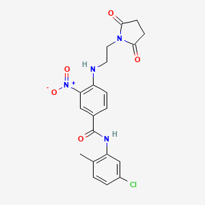 molecular formula C20H19ClN4O5 B4192654 N-(5-chloro-2-methylphenyl)-4-{[2-(2,5-dioxo-1-pyrrolidinyl)ethyl]amino}-3-nitrobenzamide 