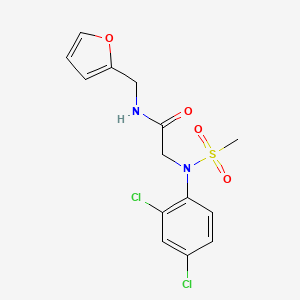 molecular formula C14H14Cl2N2O4S B4192677 N~2~-(2,4-dichlorophenyl)-N~1~-(2-furylmethyl)-N~2~-(methylsulfonyl)glycinamide 