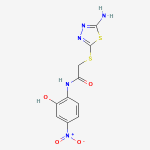 2-[(5-amino-1,3,4-thiadiazol-2-yl)thio]-N-(2-hydroxy-4-nitrophenyl)acetamide