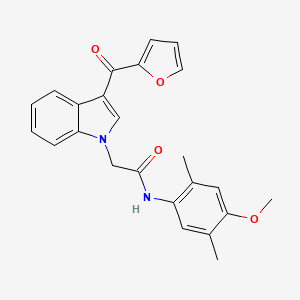 molecular formula C24H22N2O4 B4192697 2-[3-(2-furoyl)-1H-indol-1-yl]-N-(4-methoxy-2,5-dimethylphenyl)acetamide 