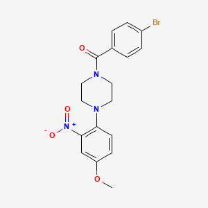molecular formula C18H18BrN3O4 B4192701 1-(4-bromobenzoyl)-4-(4-methoxy-2-nitrophenyl)piperazine 