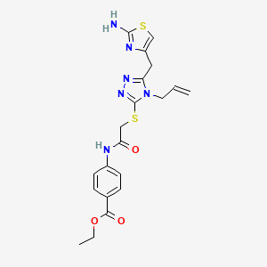 ethyl 4-{[({4-allyl-5-[(2-amino-1,3-thiazol-4-yl)methyl]-4H-1,2,4-triazol-3-yl}thio)acetyl]amino}benzoate