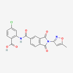 molecular formula C20H12ClN3O6 B4192727 4-chloro-2-({[2-(5-methyl-3-isoxazolyl)-1,3-dioxo-2,3-dihydro-1H-isoindol-5-yl]carbonyl}amino)benzoic acid 