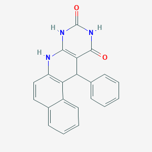 molecular formula C21H15N3O2 B4192729 12-phenyl-8,12-dihydrobenzo[f]pyrimido[4,5-b]quinoline-9,11(7H,10H)-dione 