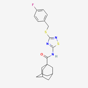 molecular formula C20H22FN3OS2 B4192736 N-{3-[(4-fluorobenzyl)thio]-1,2,4-thiadiazol-5-yl}-1-adamantanecarboxamide 