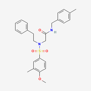 molecular formula C26H30N2O4S B4192751 N~2~-[(4-methoxy-3-methylphenyl)sulfonyl]-N~1~-(4-methylbenzyl)-N~2~-(2-phenylethyl)glycinamide 