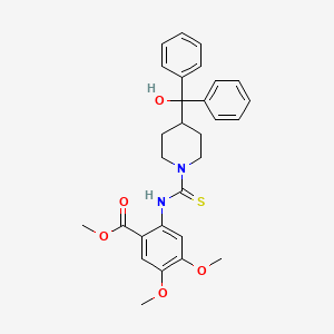 molecular formula C29H32N2O5S B4192760 methyl 2-[({4-[hydroxy(diphenyl)methyl]-1-piperidinyl}carbonothioyl)amino]-4,5-dimethoxybenzoate 