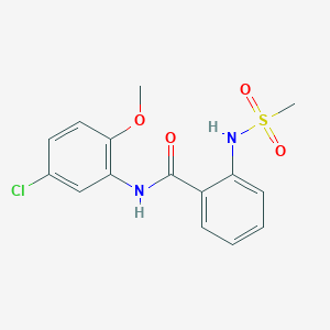 molecular formula C15H15ClN2O4S B4192771 N-(5-chloro-2-methoxyphenyl)-2-[(methylsulfonyl)amino]benzamide 