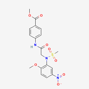 molecular formula C18H19N3O8S B4192775 methyl 4-{[N-(2-methoxy-5-nitrophenyl)-N-(methylsulfonyl)glycyl]amino}benzoate 