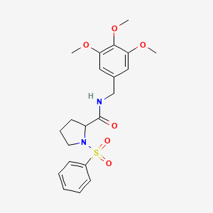 molecular formula C21H26N2O6S B4192776 1-(phenylsulfonyl)-N-(3,4,5-trimethoxybenzyl)prolinamide 
