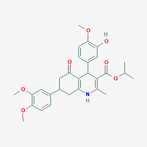 molecular formula C29H33NO7 B419278 Isopropyl 7-(3,4-dimethoxyphenyl)-4-(3-hydroxy-4-methoxyphenyl)-2-methyl-5-oxo-1,4,5,6,7,8-hexahydro-3-quinolinecarboxylate 